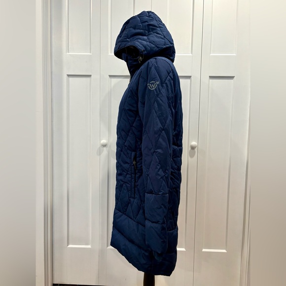 MOOSEJAW Women's Hooded Midlength Quilted Down Puffer Jacket MED - Picture 9 of 14